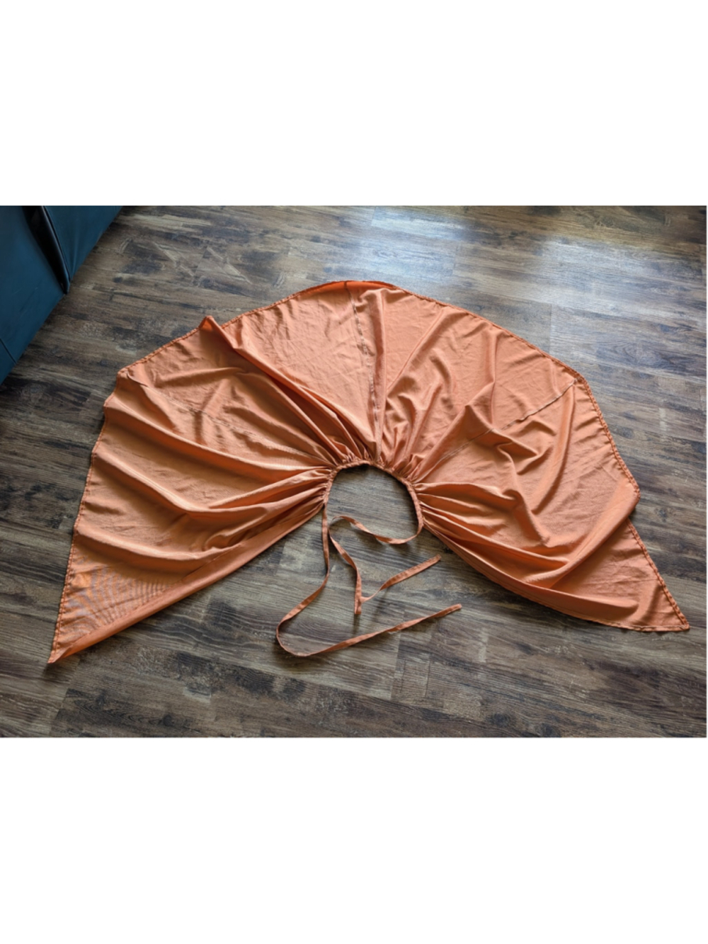 Women's Tea length Orange Circle Rehearsal / Costume Skirt with Adjustable Ties - Picture 4 of 14